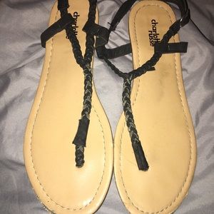 Black chain sandals